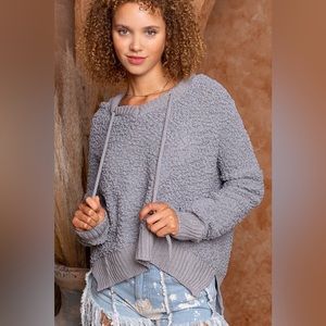 POL knot popcorn hooded sweater size L